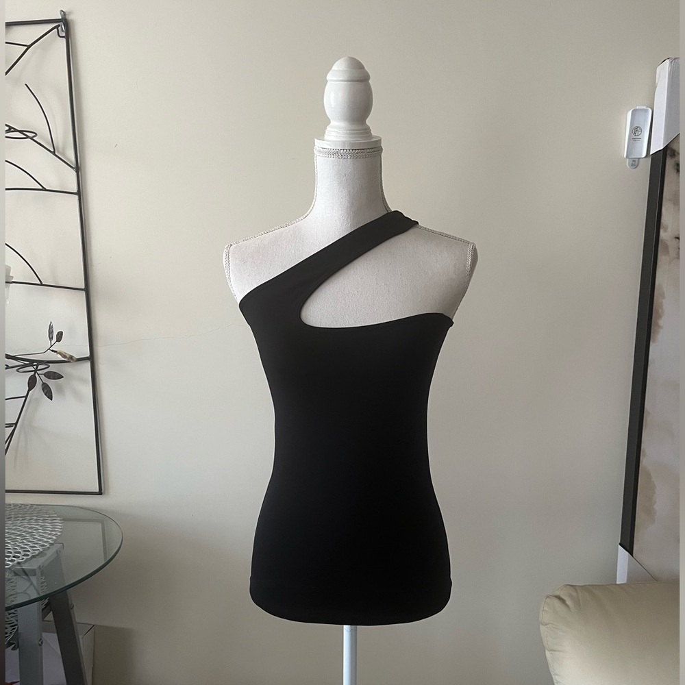 Helmut Lang Black Seamless Jersey Cutout Tank Top Size Medium/Large NWT - Picture 11 of 15